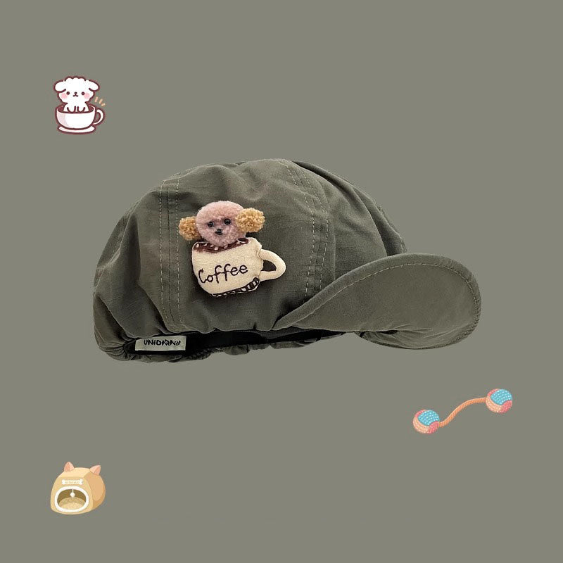 Japanese Cute Cartoon Puppy Octagonal Hat