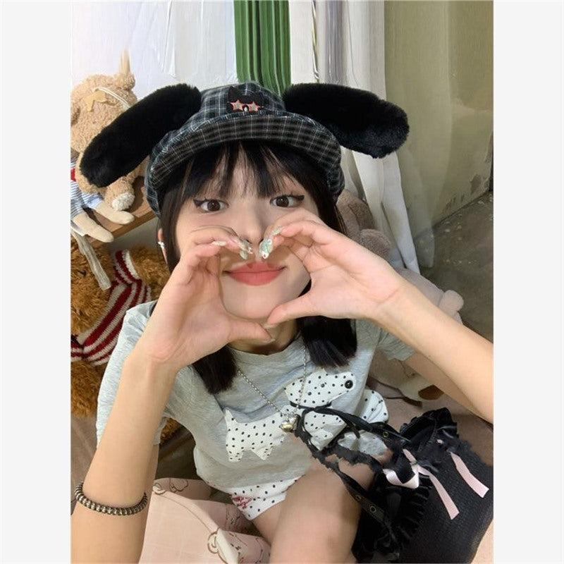 Retro Rabbit Ear Octagonal Beret