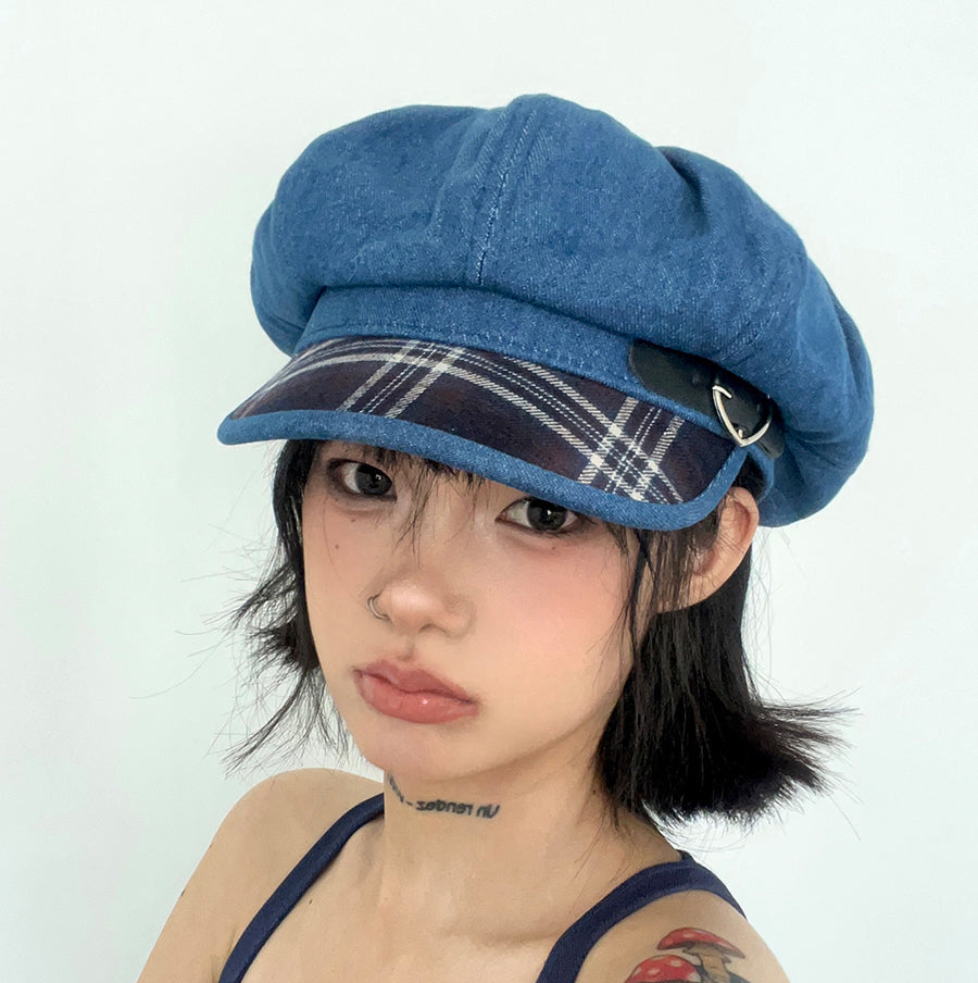 Denim Stitching Octagonal Hat