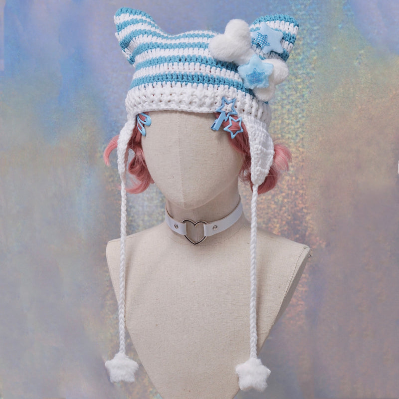 Blue Cloud Beret Beanie