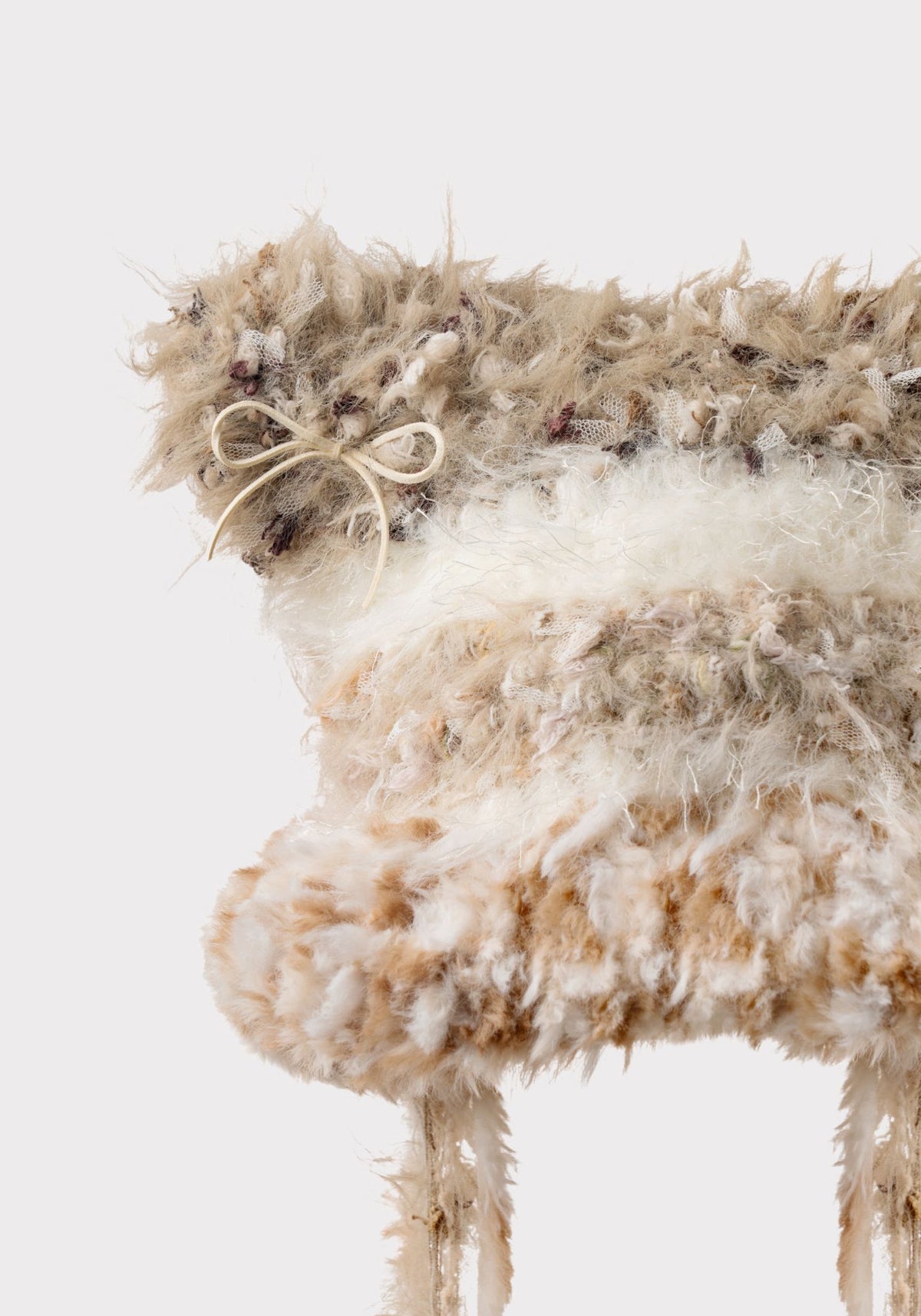 Beige - Crochet Cat Ear Hat with Jellyfish Brim