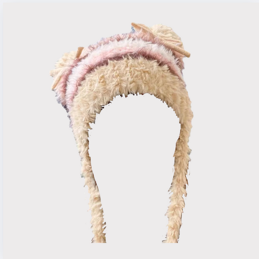 Cute Bear Ears Bow Beanie