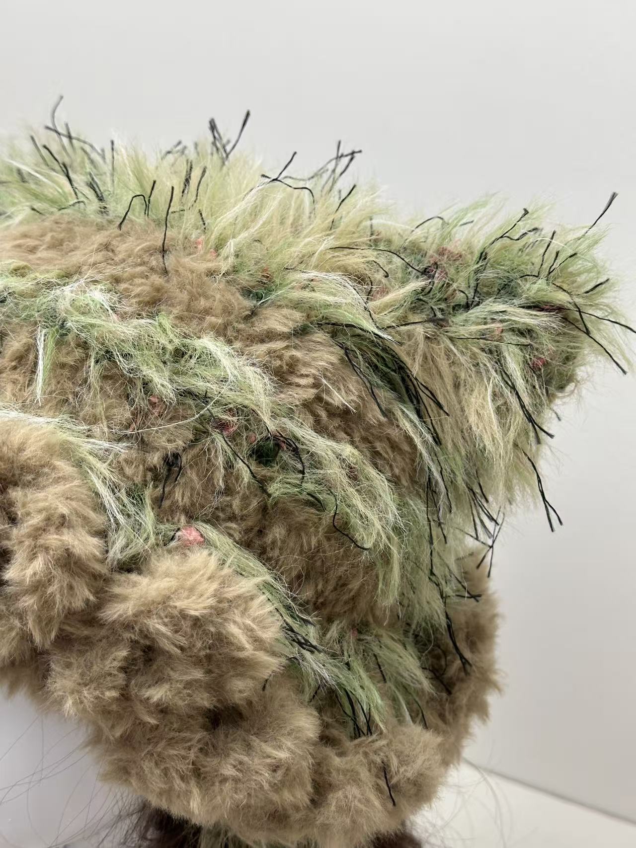 “Emerald Moss” Cat Ear Jellyfish Hat – Handcrafted Green Mixed Yarn Beanie