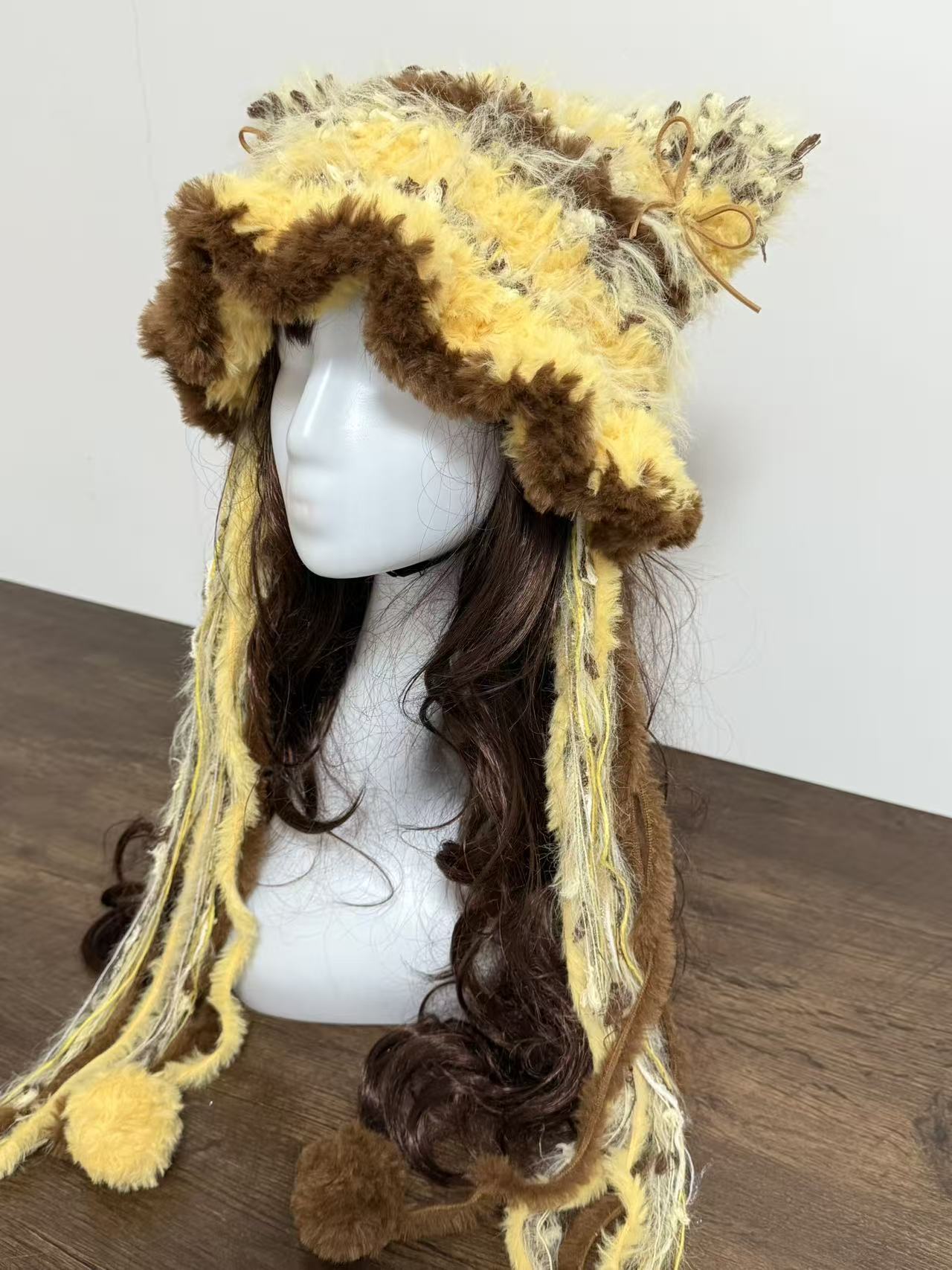 “Honey Bear” Cat Ear Jellyfish Hat – Winnie the Pooh Inspired Mixed Yarn Beanie