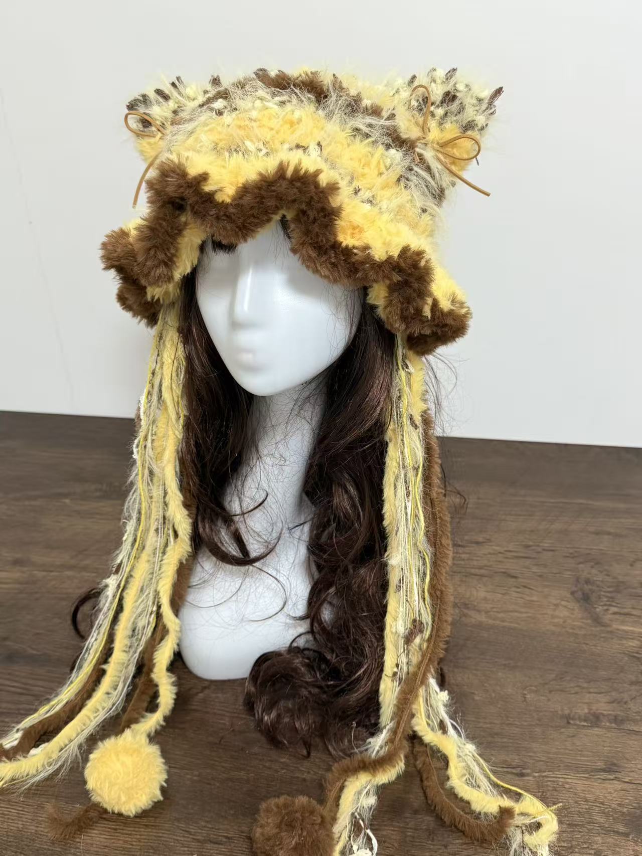 “Honey Bear” Cat Ear Jellyfish Hat – Winnie the Pooh Inspired Mixed Yarn Beanie