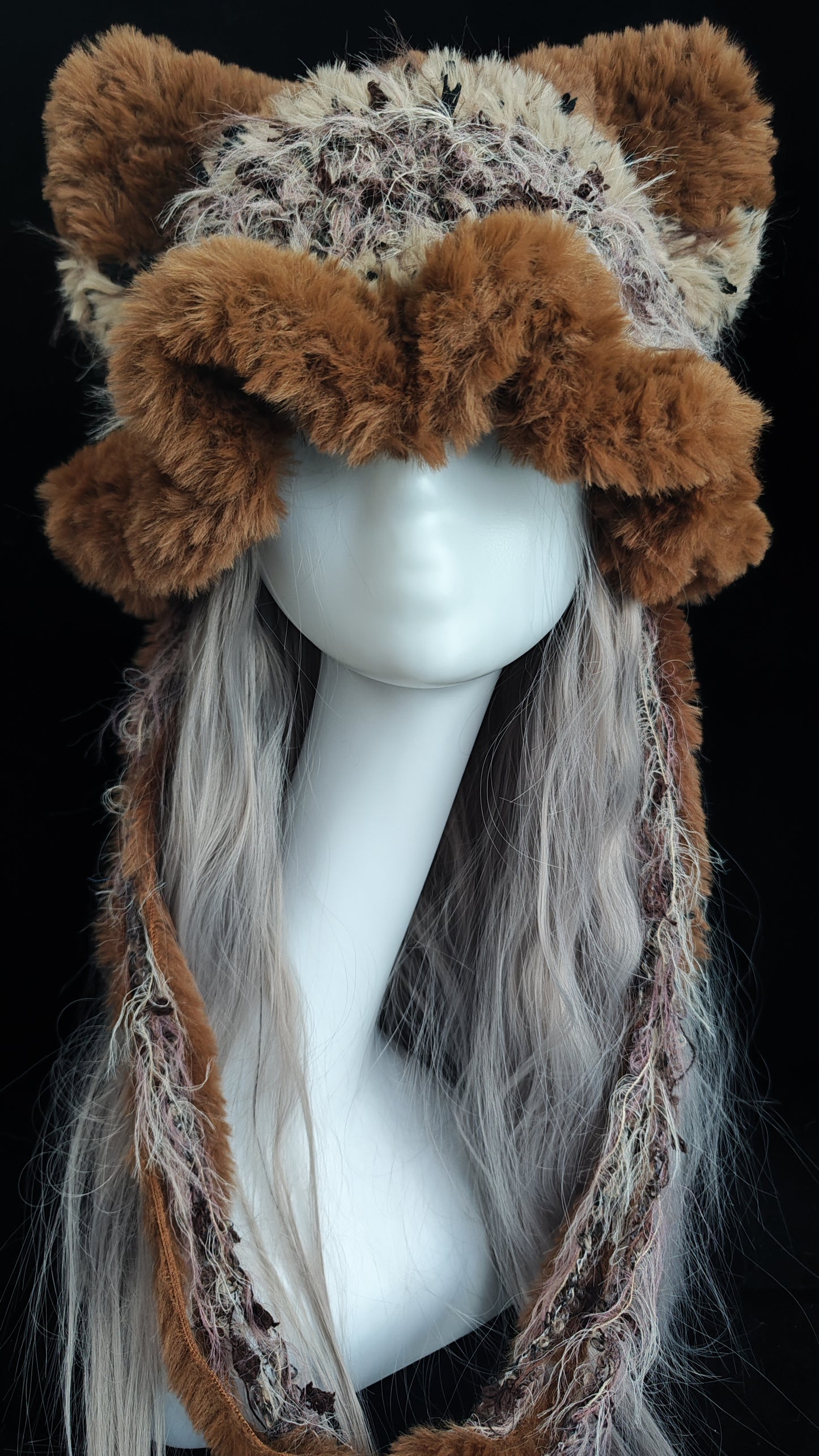 Caramel Pudding Cat Ear Jellyfish Hat – Handmade Cozy Brown Crochet Hat