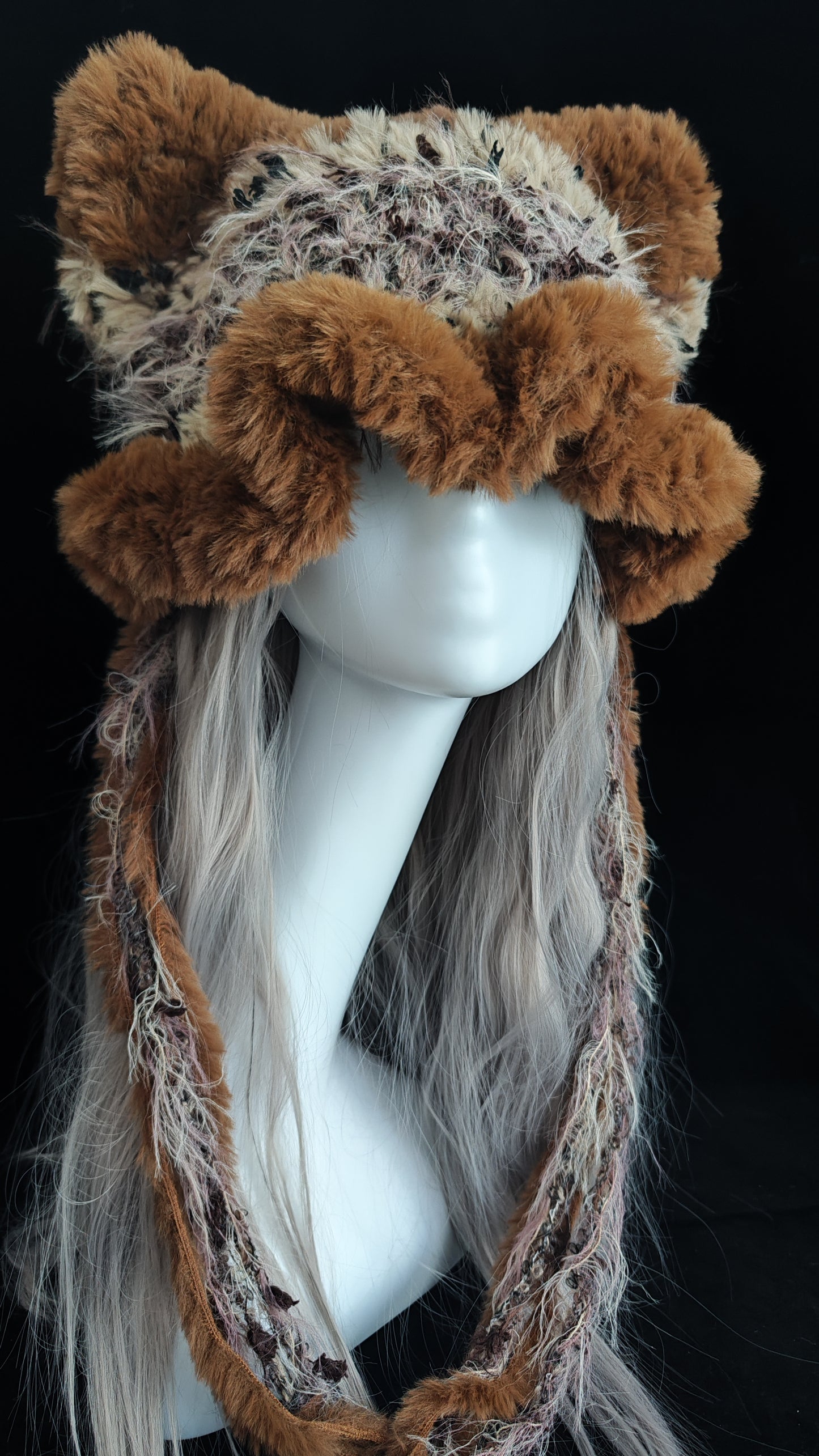Caramel Pudding Cat Ear Jellyfish Hat – Handmade Cozy Brown Crochet Hat