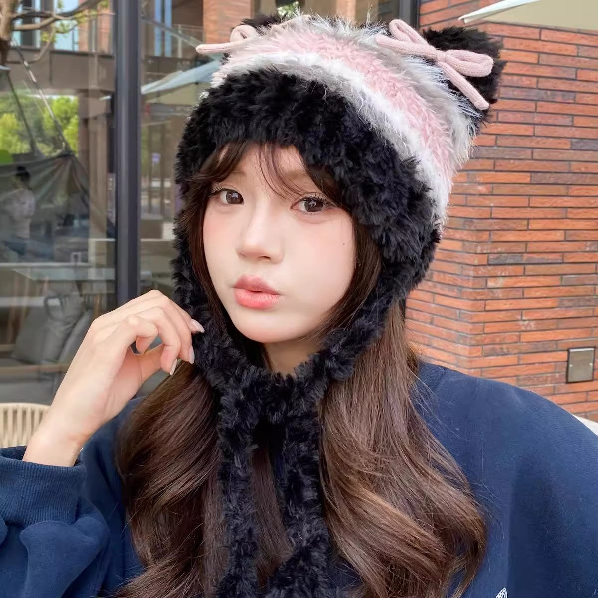 Cute Bear Ears Bow Beanie