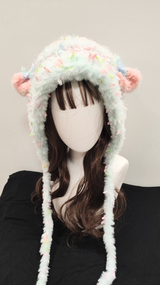 “Little Lamb” Handmade Baby Blue Yarn Hat – Cute Sheep Beanie