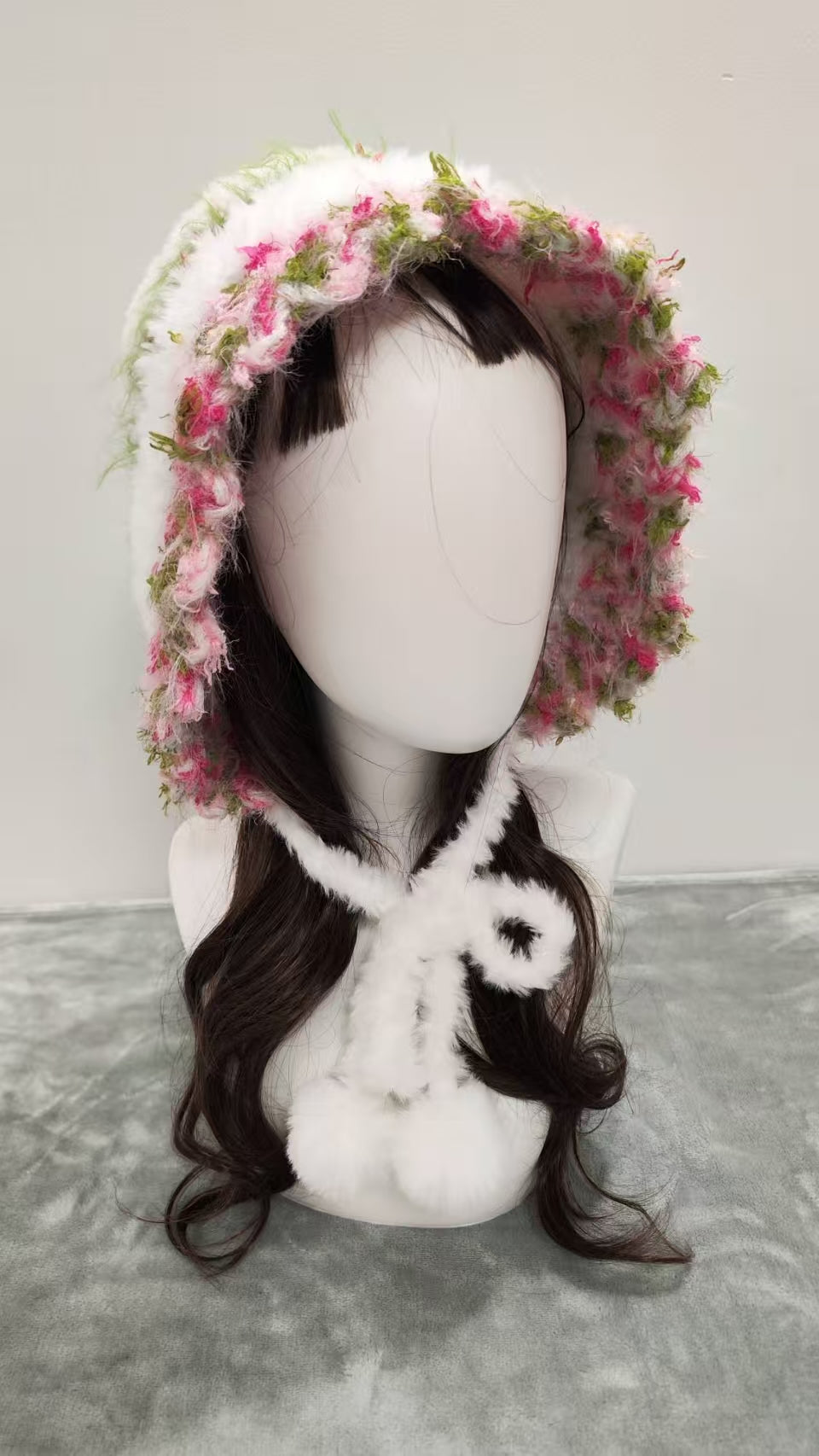 Bride’s Garden Mixed Yarn Crochet Hat – Handmade Fluffy Beanie