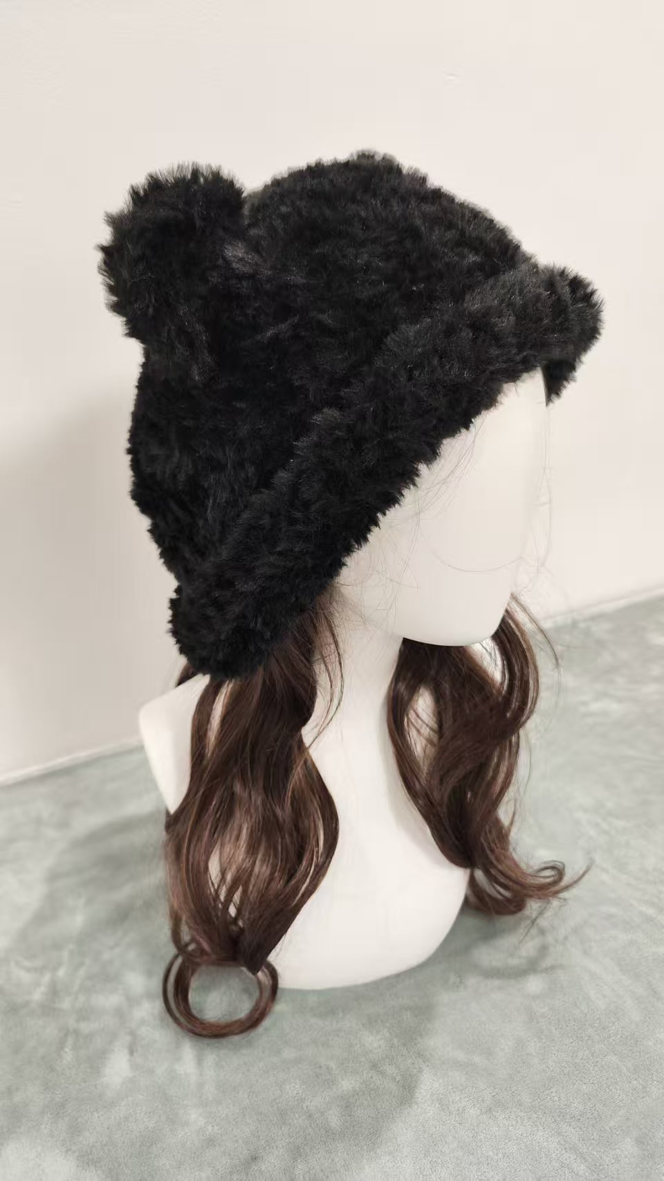 Black Bear Hat – Handmade Fluffy Crochet Beanie