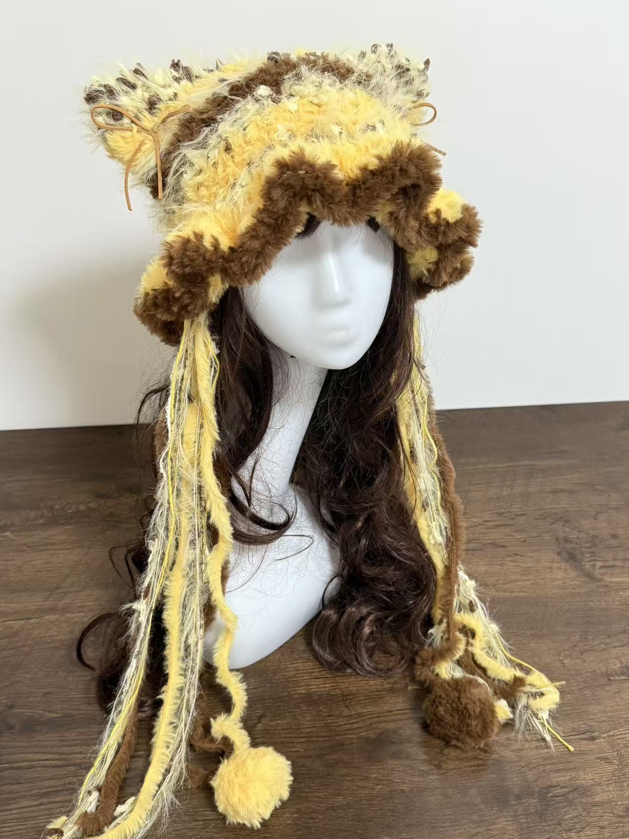 “Honey Bear” Cat Ear Jellyfish Hat – Winnie the Pooh Inspired Mixed Yarn Beanie